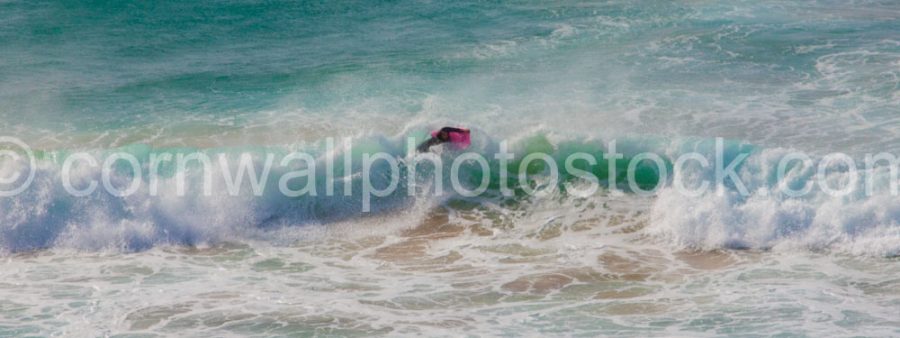 Bodyboarder Hitting Off The Top